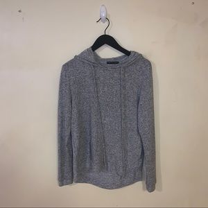Fuzzy Grey Sweatshirt with Hood